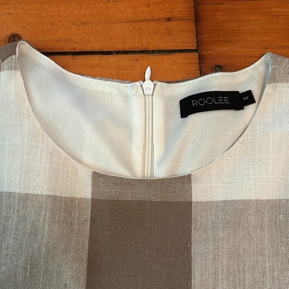 Roolee small cream and white buffalo check maxi dress. Minimalist, cotta… - Picture 4 of 8